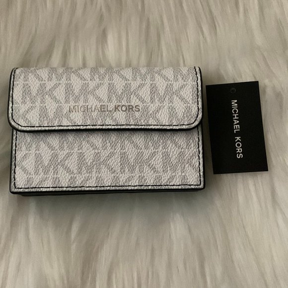 MICHAEL KORS Copper Logo Accordian Card Case in Bright White - Picture 1 of 4